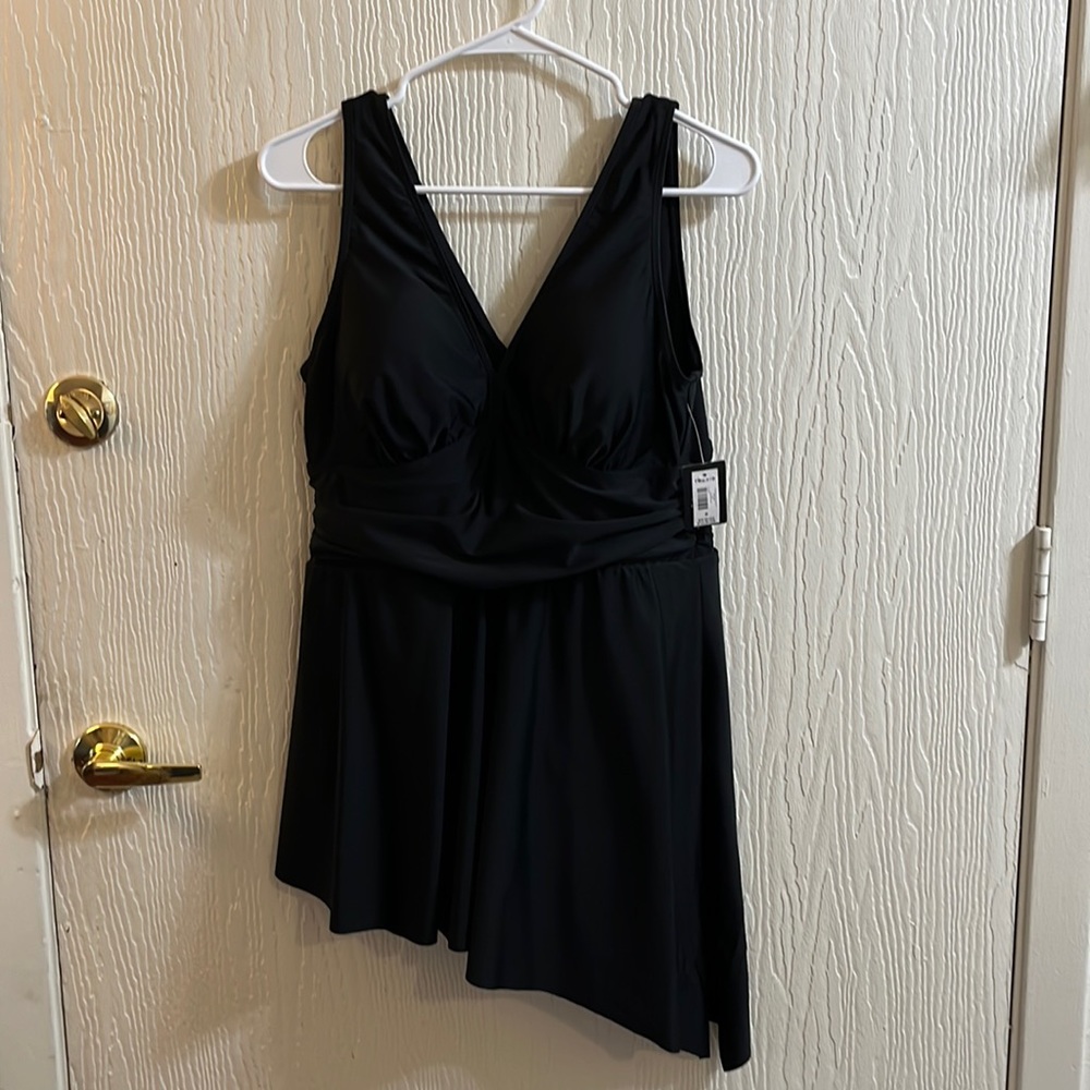 Torrid black asymmetrical hem swimsuit swim suit dress size 0 / 12 / L